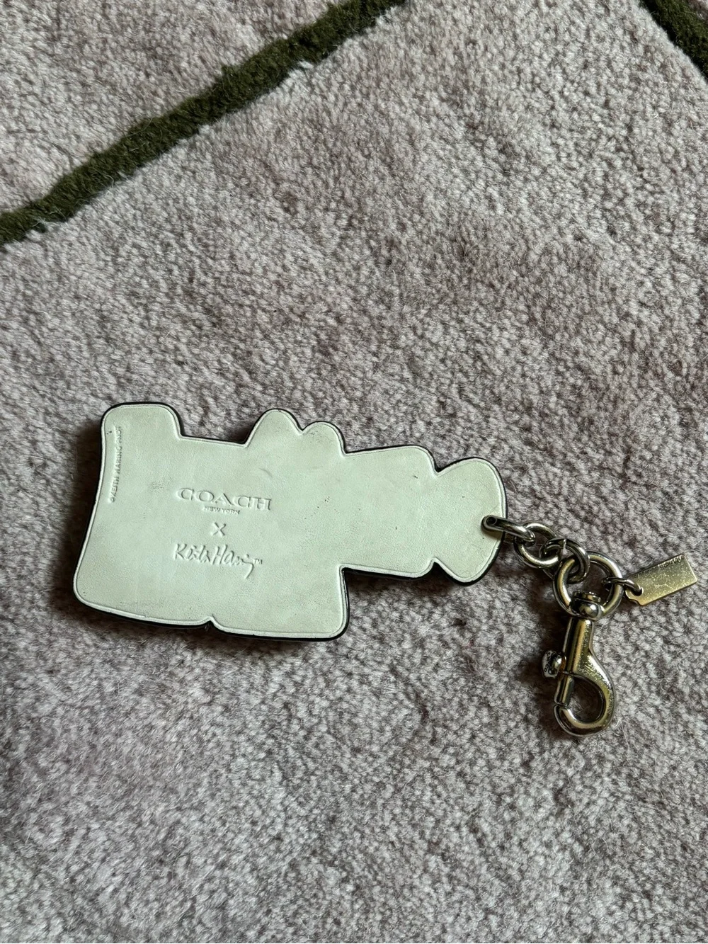 Coach x Keith Haring Dog Charm Keychain - Pink and Black Glitter